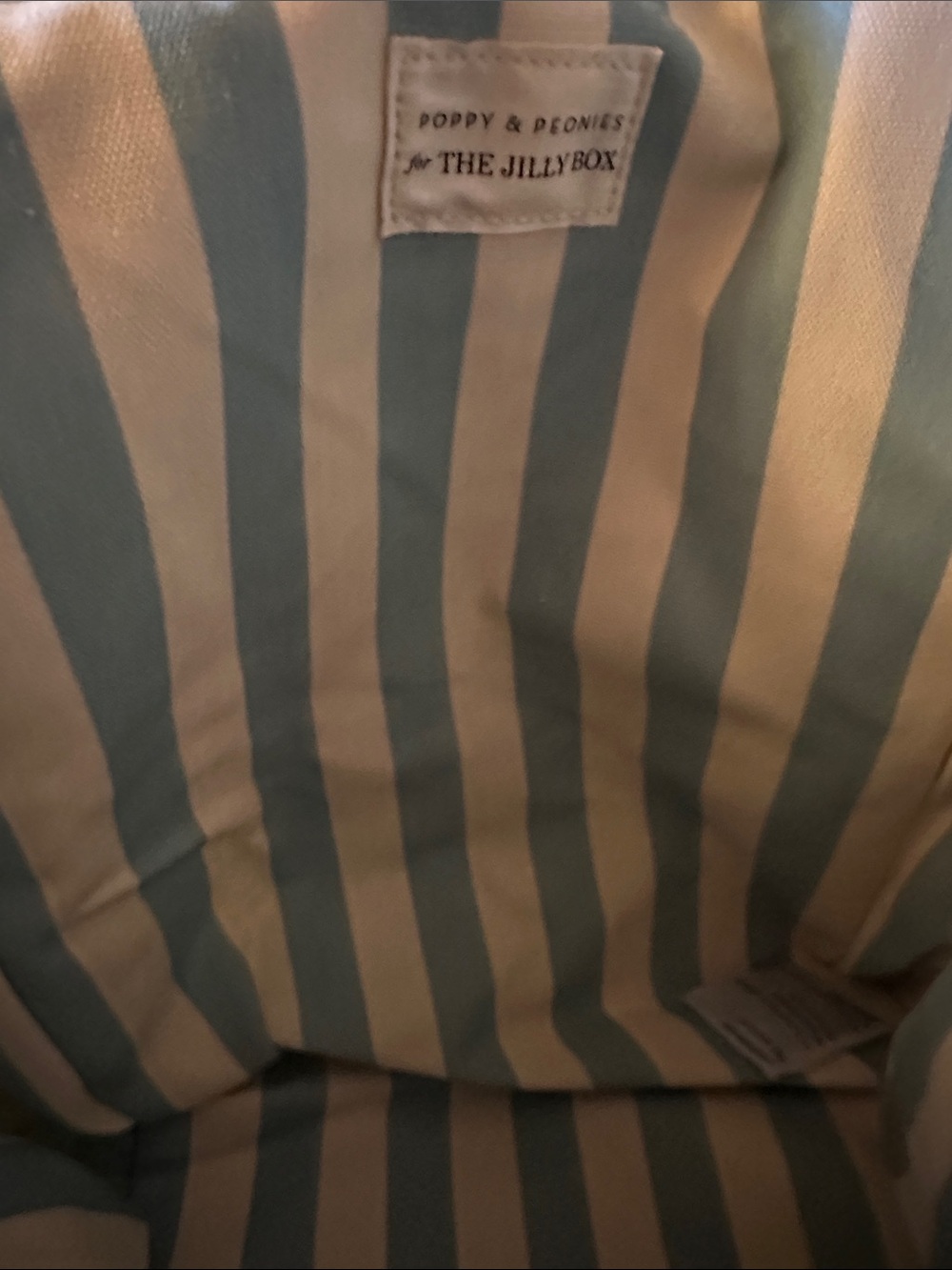Poppy & Peonies Light Blue and White Botanical Tote - Picture 3 of 4